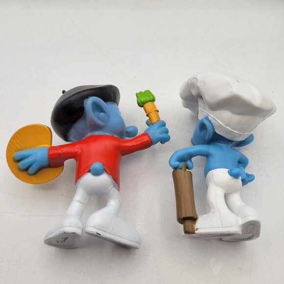 THE SMURFS Lot of Vintage Plush PVC Figures 7 pcs - Wallace Berrie Peyo Schleich - Picture 3 of 16